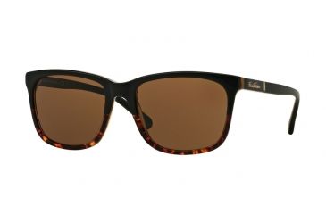 Image of Brooks Brothers BB5027S Sunglasses 609973-57 - Black Tort/matte Black Tort Frame, Dark Brown Solid Lenses