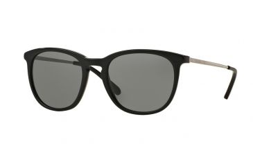 Image of Brooks Brothers BB5029S Sunglasses 611487-53 - Black/Silver Frame, Grey Solid Lenses