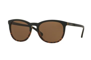 Image of Brooks Brothers BB5030S Sunglasses 611273-55 - Black Tort Gradient/black Frame, Dark Brown Solid Lenses