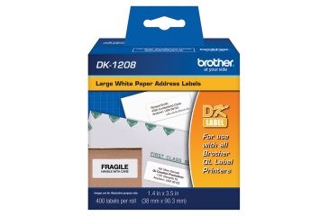 Image of Brother DK1208 Labels Large White 1.4 X 3.5 Roll Of 400
