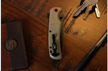 Image of Browning Buckmark Slim Folding Knives, 3.125in, D2 High Carbon Steel, Drop Point, Sage Laminate Handle, N, 3220513