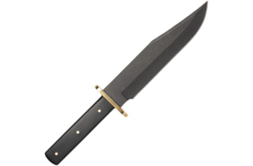 Image of Browning Ebony Bowie 7.5in Fixed Blade Knife, 12in Overall, 7.5in Black Stonewash Stainless Bowie Blade, Ebony Wood Handle, Black Leather Belt Sheath, 3220496