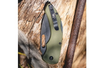 Image of Browning Hidden Hollow Folding Knife, 3in, D2 High Carbon Steel, Drop Point, G10 Handle, N, 3220506