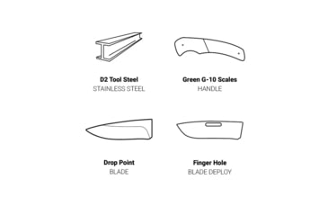 Image of Browning Hidden Hollow Folding Knife, 3in, D2 High Carbon Steel, Drop Point, G10 Handle, N, 3220506