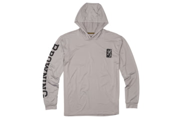 Image of Browning Hooded Long Sleeve Sun Shirt - Mens, Gray, 3XL, 3010729706