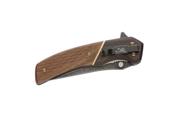 Image of Browning Hunter Folding Knife - Box, 3.5in, 440-C, Straight Back, Wood Handle, N, 3220392B