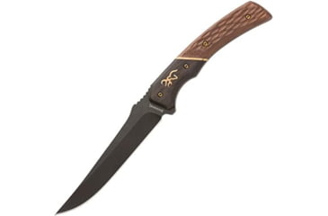 Image of Browning Hunter Trail Point Fixed Blade Knife, 4.5in, 440C, Skinner, Wood Handle, 3220394
