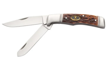 Image of Browning Joint Venture 2 Blade Folding Knife, 2.875in, 8Cr13MoV, Clip Point, Bone Handle, N, 3220012
