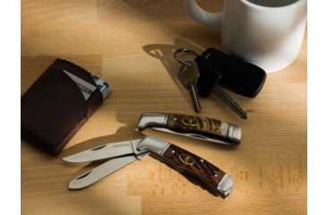 Image of Browning Joint Venture 2 Blade Folding Knife, 2.875in, 8Cr13MoV, Clip Point, Bone Handle, N, 3220012