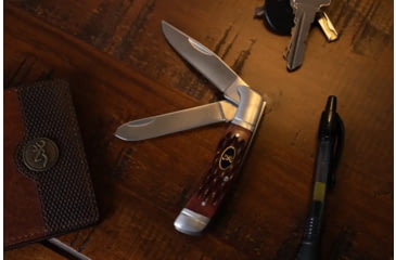 Image of Browning Joint Venture 2 Blade Folding Knife, 2.875in, 8Cr13MoV, Clip Point, Bone Handle, N, 3220012