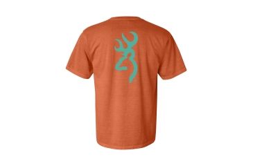 Image of Mens Graphic Pigment Solid Buckmark Short Sleeve T-Shirt, Burnt Orange