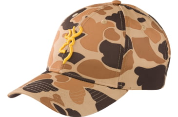 Image of Browning Rimfire Cap Buckmark Logo Vintage Tan Velcro, Camo, 308379121