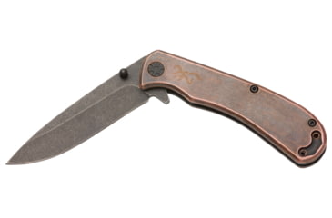 Image of Browning Rivet Folder 3in Knife, Drop Point, D2 Steel Blade, Laminate Handle, Copper, 3220473