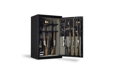 Image of Browning Safes Sporter Wide SP33 Gun Safe,58x36x27in,Gloss Black,Silver Chrome,Scroll,S and G Mechanical Lock 1601100191