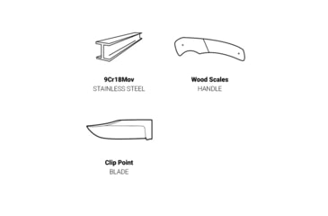 Image of Browning Sage Creek Fixed Blade Knife - Box, 4.5in, 9Cr14MoV, Clip Point, Wood Handle, Canvas, 3220537B
