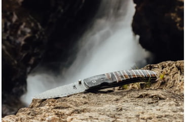 Image of Browning Storm Front Folding Knife, 3in, Damascus, Drop Point, Mammoth Tooth Handle, N, 3220242