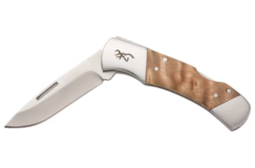 Image of Browning Timber Folder 2 3/4in Knife, Drop Point, 12C27 Blade, Burl Wood Handle, 3220478
