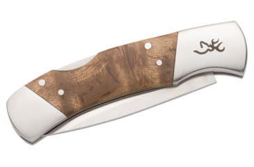 Image of Browning Timber Folder 2 3/4in Knife, Drop Point, 12C27 Blade, Burl Wood Handle, 3220478