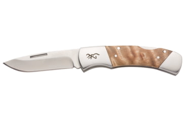 Image of Browning Timber Folder 2 3/4in Knife, Drop Point, 12C27 Blade, Burl Wood Handle, 3220478