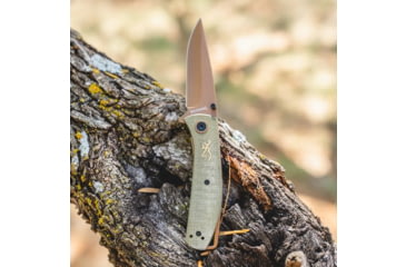 Image of Browning Trailside Folding Knife, 3in, D2 High Carbon Steel, Drop Point, G10 Handle, N, 3220516