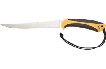 Image of Browning White Water Fillet Knife,7.25in Steel Blade,Gold Polymer/Black Textured Handle 3220100