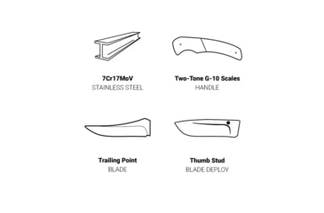 Image of Browning Wicked Wing Folding Knife, 3.5in, 7Cr17Mov, Trailing Point, G10 Handle, N, 3220330