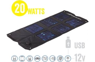 Image of Brunton Explorer 20 Foldable Solar Panel, 20 Watts, 12v and USB output F-EXPLORER20