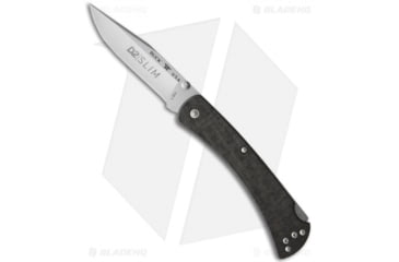 Image of Buck Knives 110 Slim Pro Folding Knife, 3.75in, D2, Clip Point Blade, Micarta Black Handle, Steel/Black, 8.875in, BHQ-99928