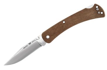 Image of Buck Knives 110 Slim Pro Folding Knife, 3.75in, S30V Vanadium, Brown Micarta/G10 Handle 0110BRS4