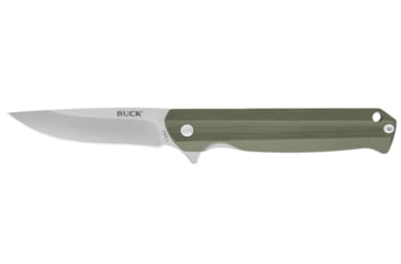Image of Buck Knives 251 Langford Knife, 3.375in, 7Cr Stainless Steel, Straight, G10, Satin, Green, 0251GRSB/13044