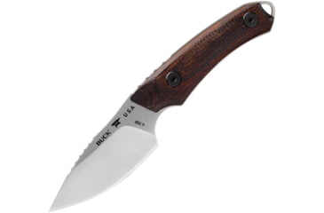 Image of Buck Knives 662 Alpha Scout Pro Walnut Knife, 6.63in Overall, 2.88in, S35VN, Satin Drop Point Blade, Checkered Walnut Handle, Leather Sheath, 13464