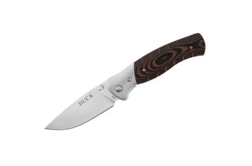 Image of Buck Knives Buck Selkirk Small Folding Knife, 3.25 in, 420HC, Drop Point Blade, CNC contoured Micarta with steel bolster, Brown/Black Handle, 0835BRSB/10682
