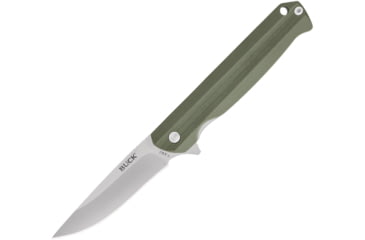 Image of Buck Knives 251 Langford Knife, 3.375in, 7Cr Stainless Steel, Straight, G10, Satin, Green, 0251GRSB/13044