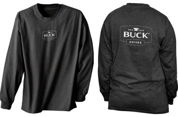 Image of Buck Knives Long Sleeve T-Shirt, Black, XXLarge BU7574