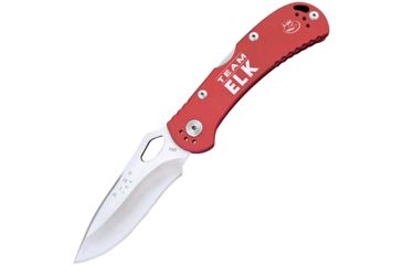 Image of Buck Knives Spitfire Red RMEF Folding Knife,3.25in,420HC Steel,Drop Point,Satin,Red,Aluminum Handle BU722RDSRMEF