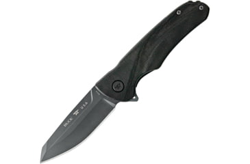 Image of Buck Knives 843 Sprint Ops Folding Knife, 4.25in Closed, 3.13in, CPM S30V, Black Cerakote Reverse Tanto Blade, Black Canvas Micarta Handle, 0843BKS