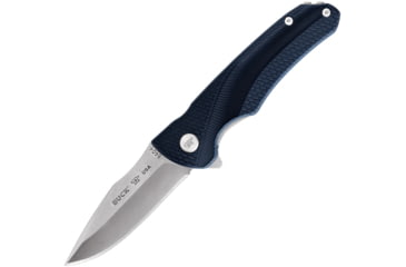 Image of Buck Knives Sprint Select Linerlock Folding Knife, 3.13 in, stonewash finish 420HC stainless steel, drop point Blade, Blue textured glass filled nylon Handle, 0840BLSB/12866