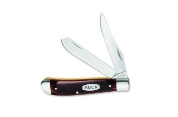 Image of Buck Knives Trapper Folding Knife, 2.625 in, Wood Handle, Woodgrain, w/ Nickel Silver Bolsters, 0382BRSB/5840