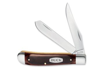 Image of Buck Knives Trapper Folding Knife, 2.625 in, Wood Handle, Woodgrain, w/ Nickel Silver Bolsters, 0382BRSB/5840