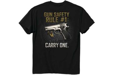 Image of Buck Wear T-shirt ''gun Safety Rule'' S-sleeve Black Medium