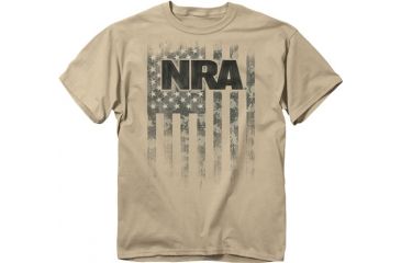Image of Buck Wear T-shirt Nra ''brush Flag'' Sand S-sleeve Large