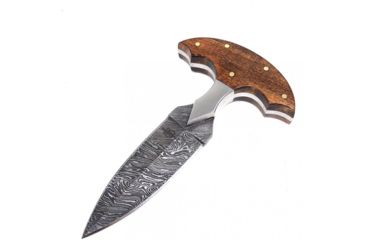 Image of BucknBear Push Fixed Dagger with Walnut Handle, Silver, Wood, BNB15256