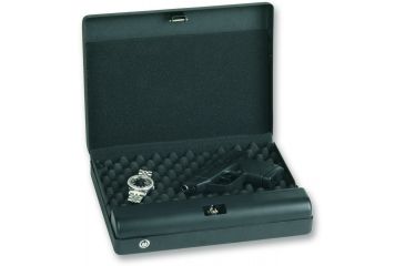 Image of Bulldog Cases &amp; Vaults 9.2x12.75x3.5 Deluxe Top Load Pistol Vault w/ Digital Lock, Light, and Security Cable - Black BD1200