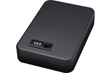 Image of Bulldog Cases &amp; Vaults Personal safe w/ STEEL combination lock &amp; security cable - Blk, Exterior Size 9.5in. x 6.5in. x 2in. BD1126