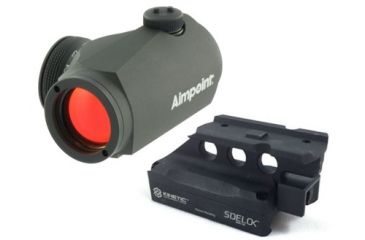 Image of Aimpoint Micro H-1 2 MOA Red Dot Sight w/ Kinetic Development Group SIDELOK Aimpoint Micro Mount 200026-KIT1
