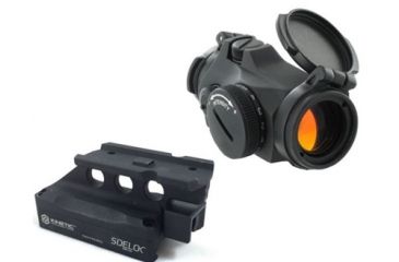 Image of Aimpoint Micro T-2 Red Dot Sight, 1x18mm, 2 MOA, KDG Sidelock Mount, Black, 200180-KIT1