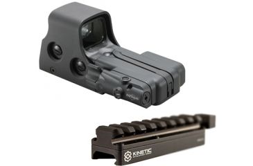 Image of EOTech Holographic Sight with Laser Battery Cap 65 MOA Ring-1 MOA Dot 512.LBC w/ Kinetic Development Group SIDELOK Universal Scope Riser 512.LBC-KIT1