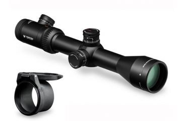 Image of Vortex Viper PST 2.5-10x44 Rifle Scope + Vortex Defender Flip Cap Objective Lens 44 (48-53 mm), Black O-44 PST-210S1-M-KIT1