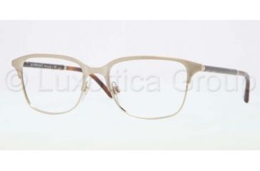 Image of Burberry BE1250 Single Vision Prescription Eyeglasses 1167-5418 - Brushed Burberry Gold Frame, Demo Lens Lenses