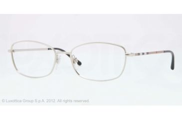 Image of Burberry BE1256 Single Vision Prescription Eyeglasses 1005-51 - Silver Frame, Demo Lens Lenses
